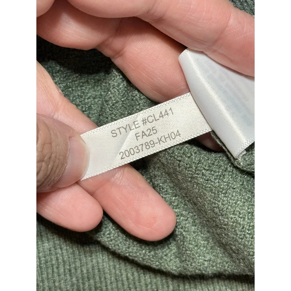 J.Crew Crewneck Sweater Mens XL Green Excellent Condition Cotton Textured Knit